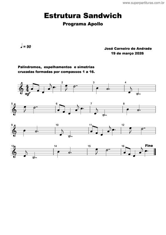 Partitura da música Estrutura Sandwich