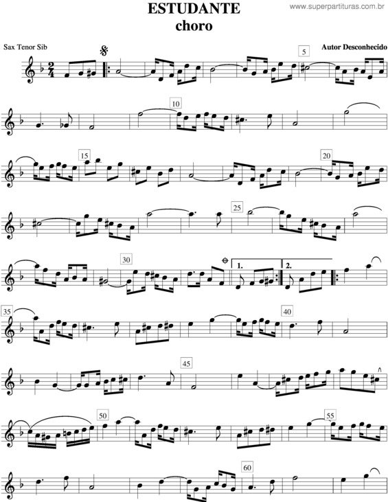 Partitura da música Estudante v.2