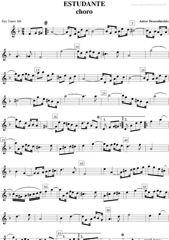 Partitura da música Estudante