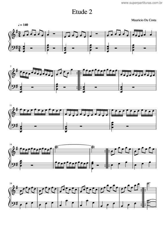 Partitura da música Estudio 2