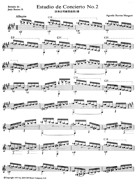Partitura da música Estudio de Concierto N.2