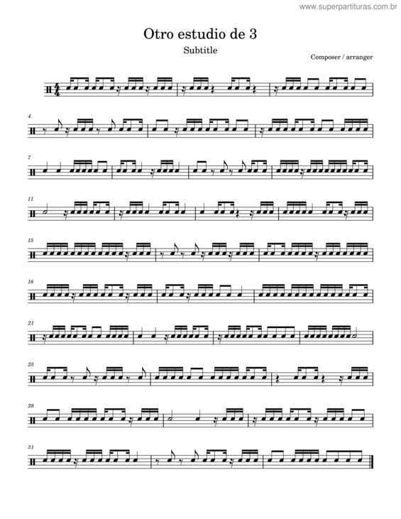 Partitura da música Estudio De Semicorcheas Con Un Silencio