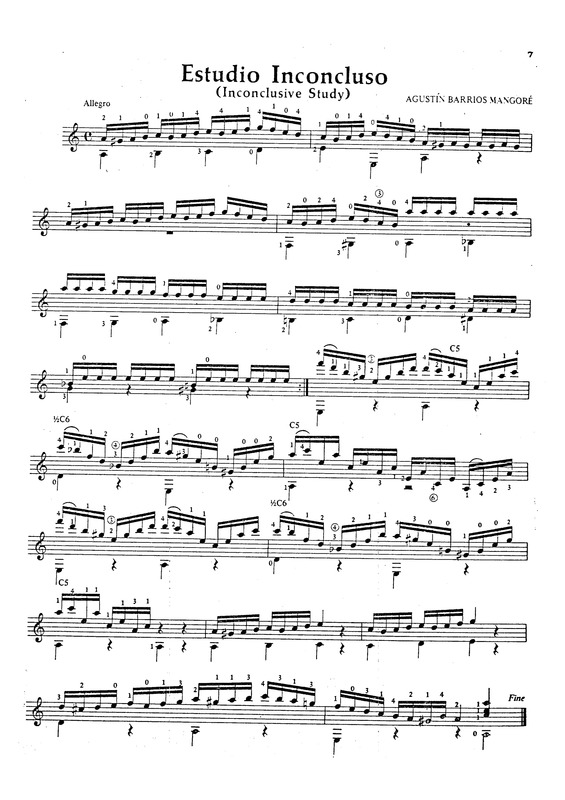 Partitura da música Estudio Inconcluso