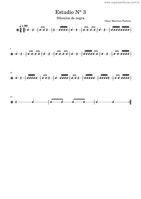 Partitura da música Estudio N° 3 – Silencios De Negra