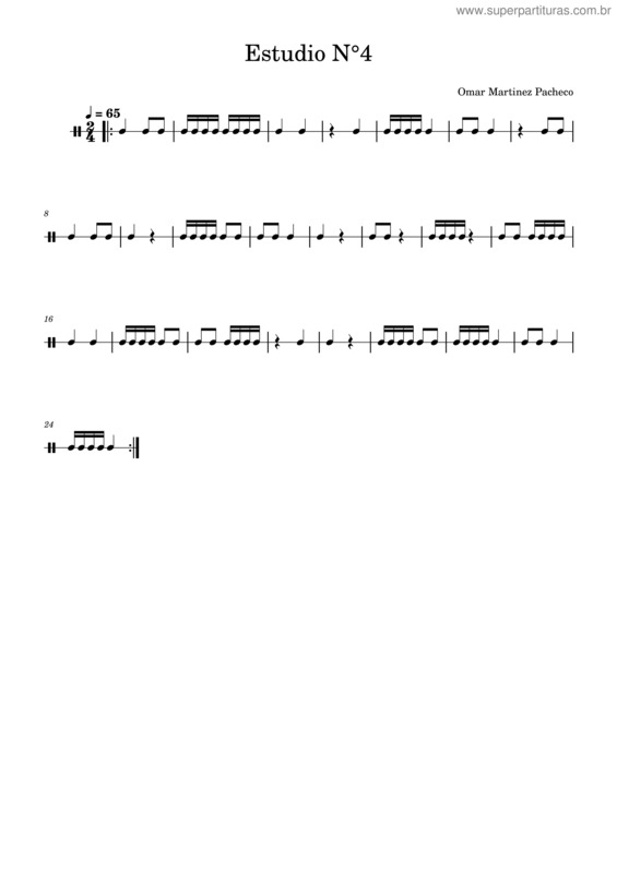 Partitura da música Estudio N° 4 – Negras, Corcheas, Semicorcheas Y Silencios.