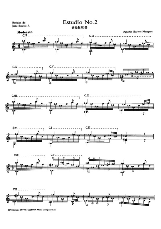 Partitura da música Estudio No 2