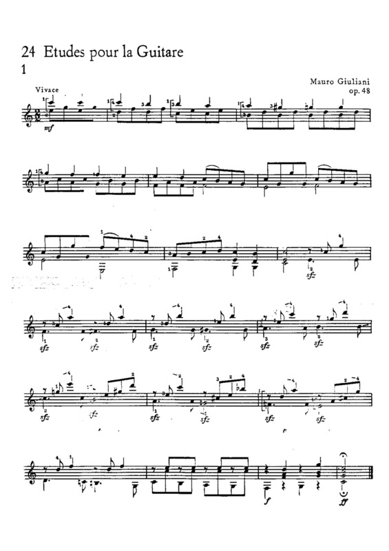 Partitura da música Estudo 1 Op 48