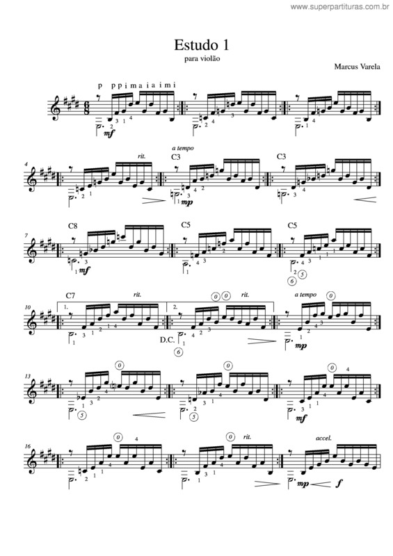 Partitura da música Estudo 1