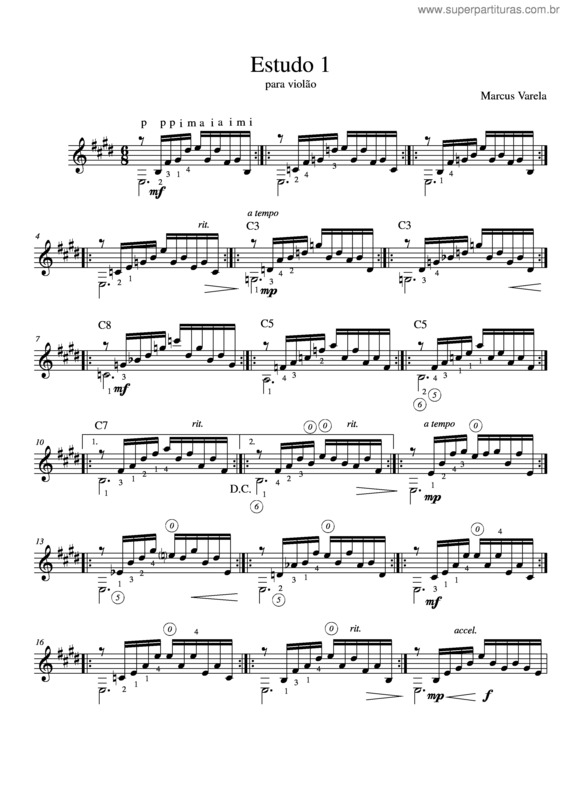 Partitura da música Estudo 1