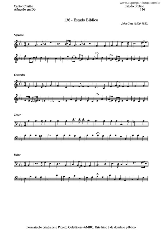 Partitura da música Estudo Bíblico v.2