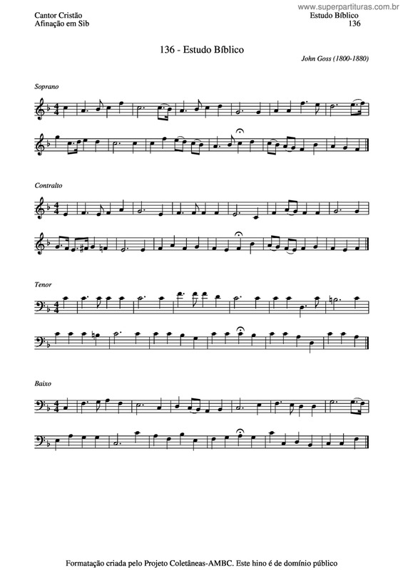 Partitura da música Estudo Bíblico v.3