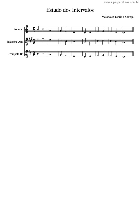 Partitura da música Estudo Dos Intervalos
