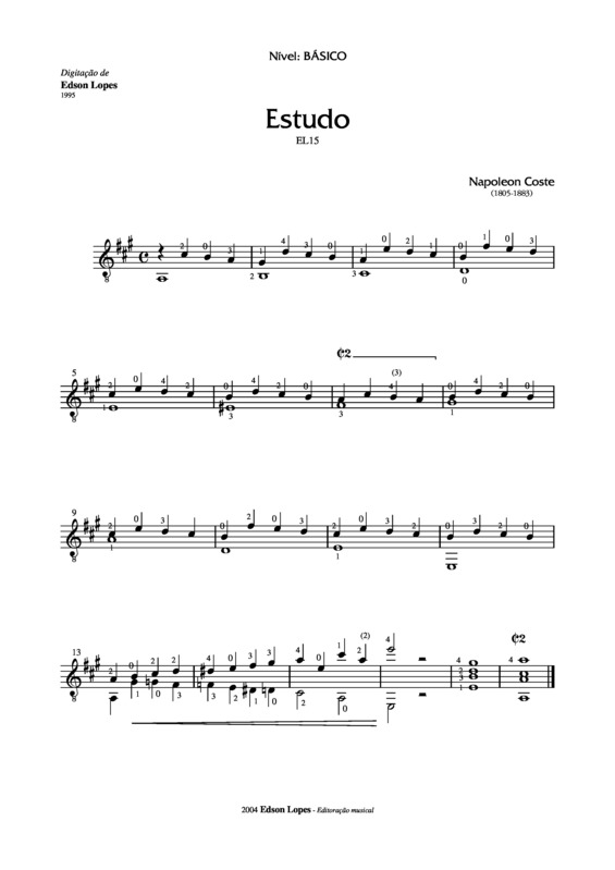 Partitura da música Estudo EL15