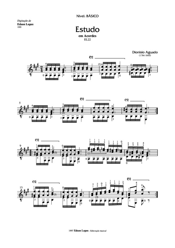 Partitura da música Estudo em Acordes