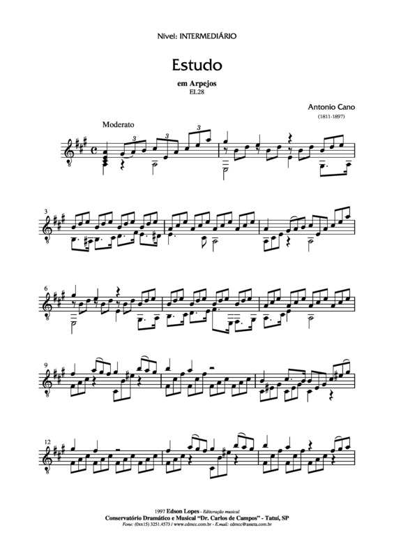 Partitura da música Estudo em Arpejo (EL26) v.2