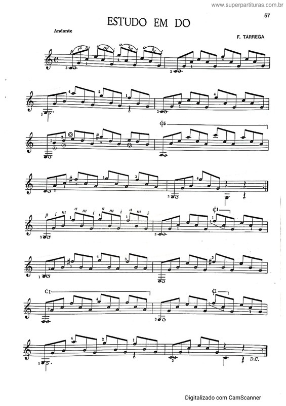 Partitura da música Estudo Em Do v.3