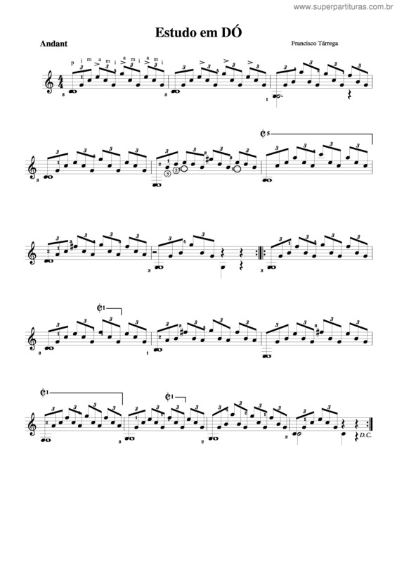 Partitura da música Estudo Em Dó