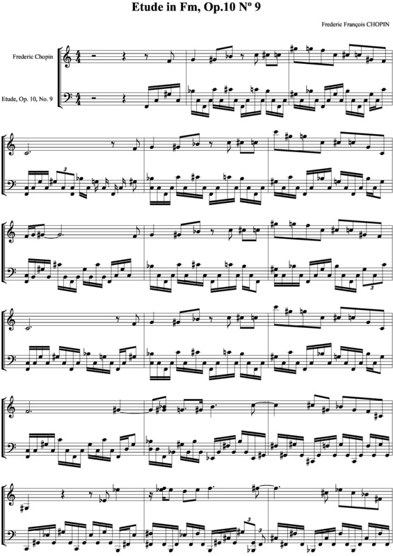 Partitura da música Estudo em Fm Op.10 no.9