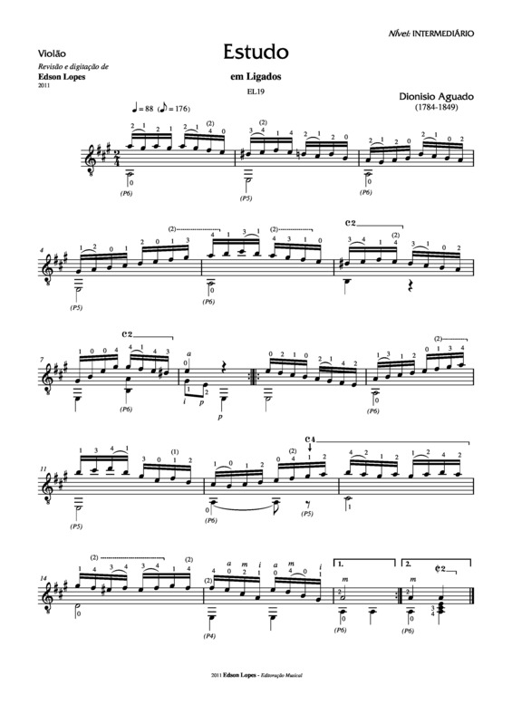 Partitura da música Estudo em Ligados