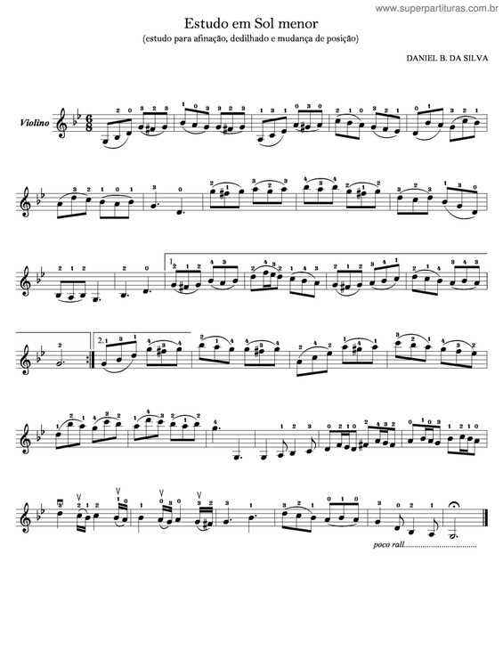 Partitura da música Estudo Em Sol Menor