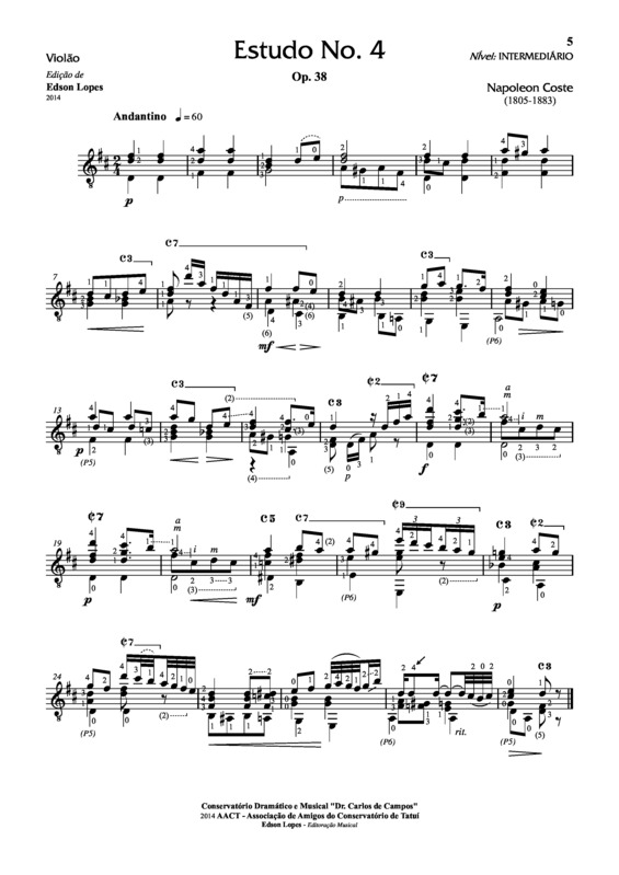 Partitura da música Estudo Op. 38 Nr 04