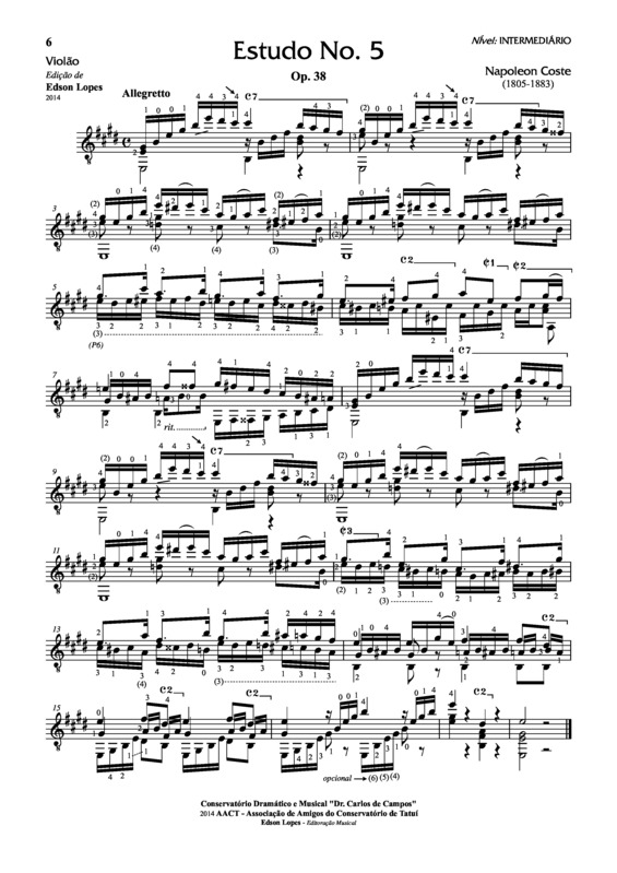 Partitura da música Estudo Op. 38 Nr 05