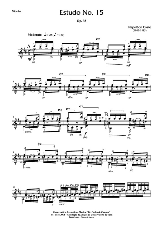Partitura da música Estudo Op. 38 Nr 15