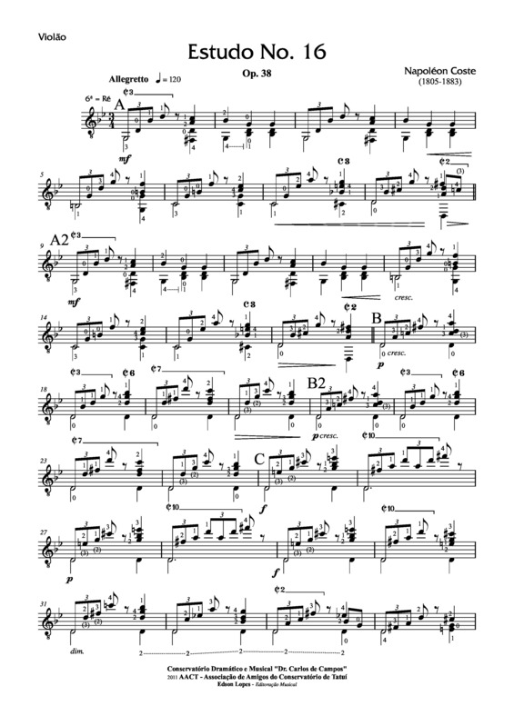 Partitura da música Estudo Op. 38 Nr 16