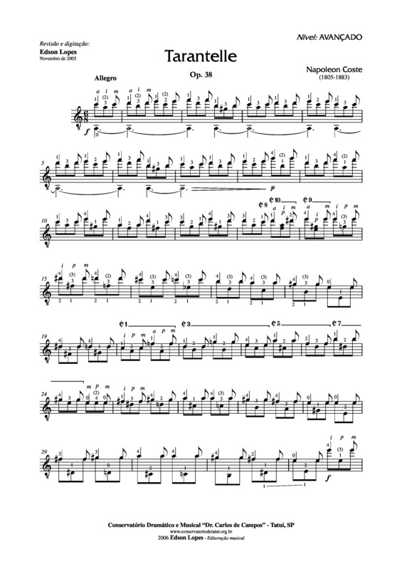 Partitura da música Estudo Op. 38 Nr 25