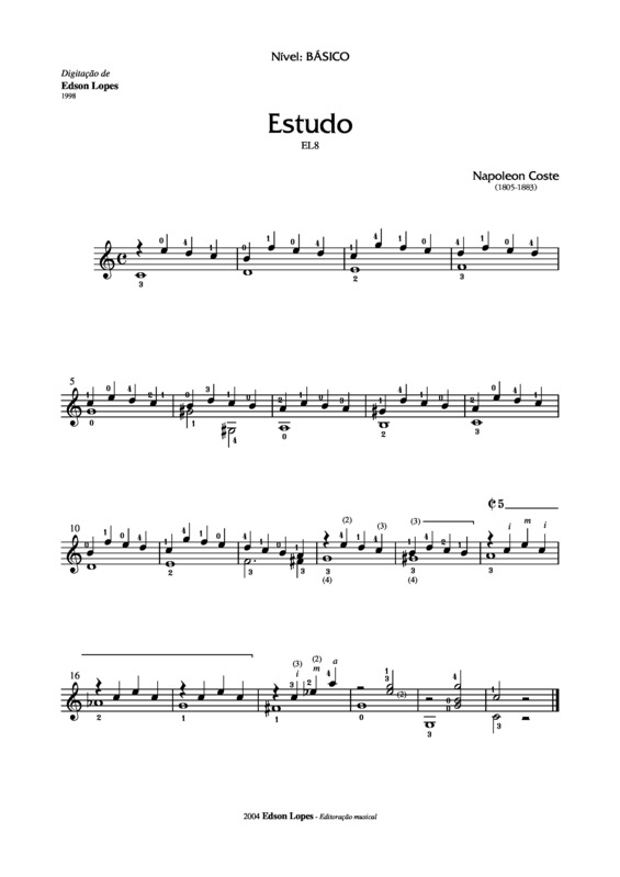 Partitura da música Estudo Op. 51 Nr 3
