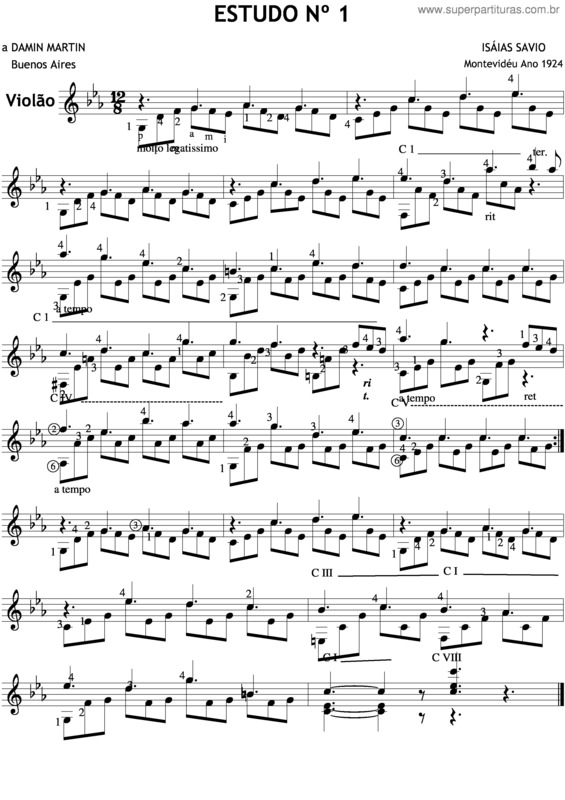 Partitura da música Estudo v.12