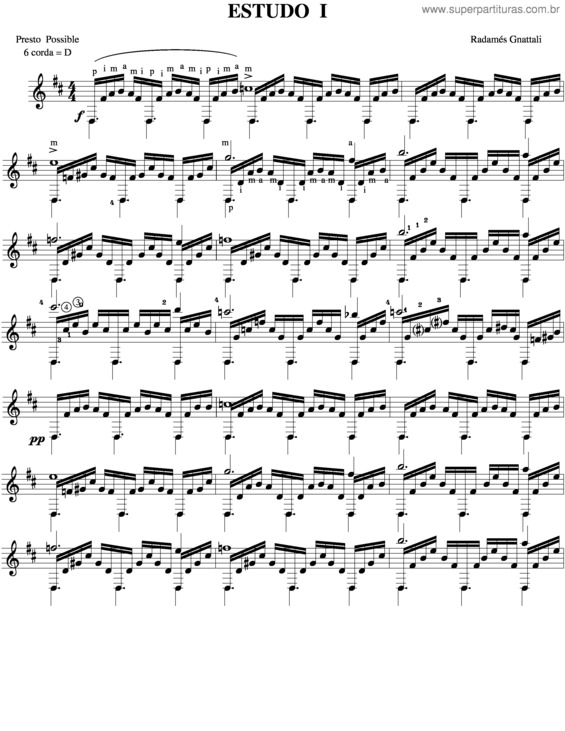 Partitura da música Estudo v.13