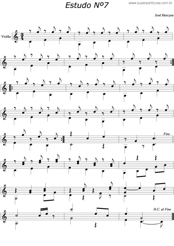 Partitura da música Estudo v.17