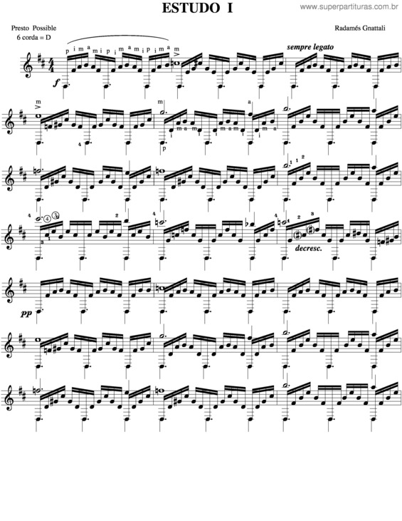 Partitura da música Estudo v.2