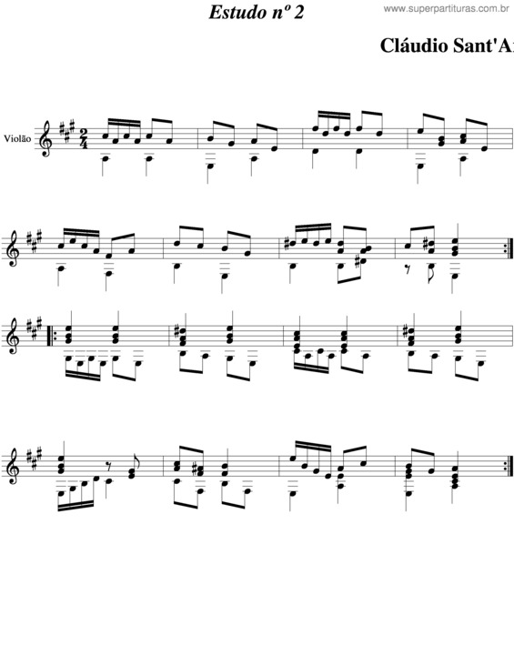 Partitura da música Estudo v.20