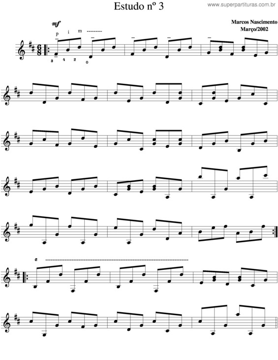 Partitura da música Estudo v.22