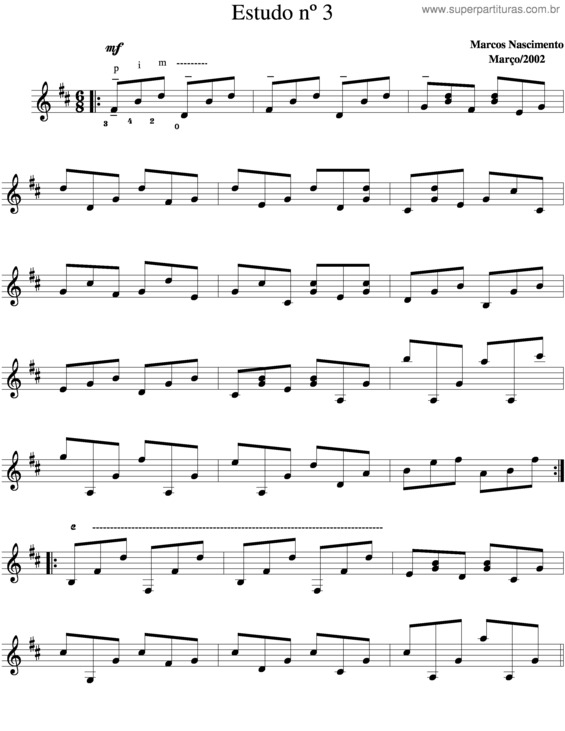 Partitura da música Estudo v.22