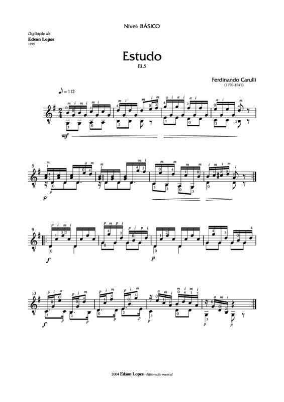 Partitura da música Estudo v.26