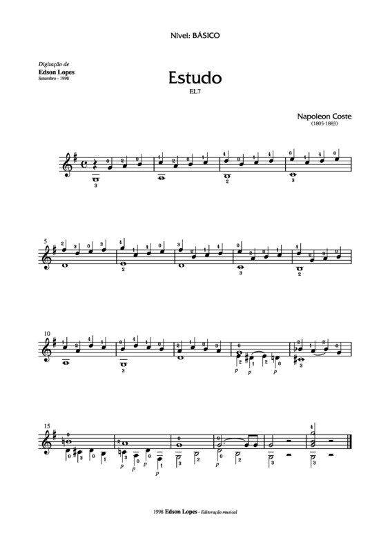 Partitura da música Estudo v.27