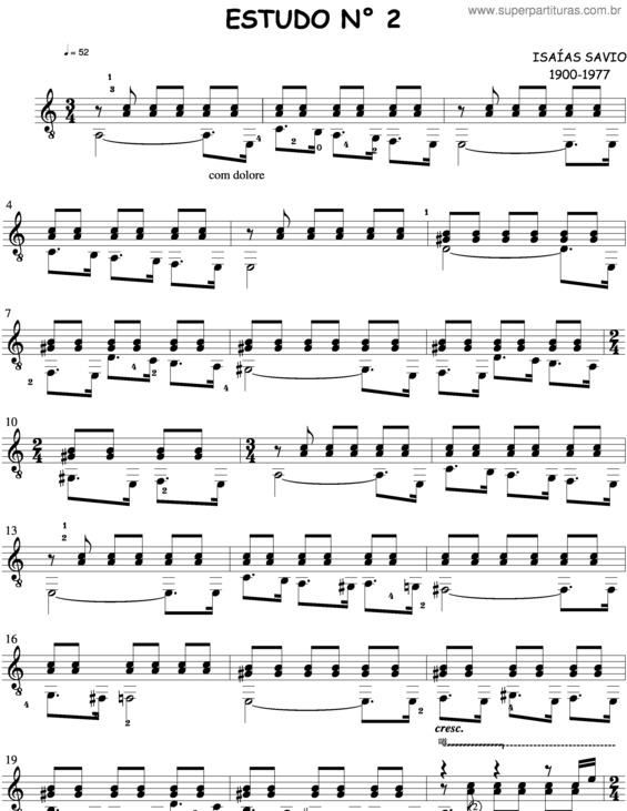 Partitura da música Estudo v.6