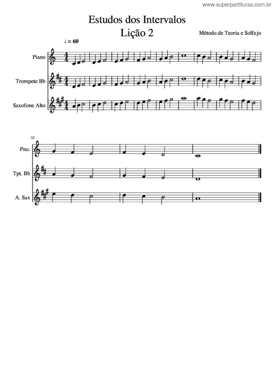 Partitura da música Estudos Dos Intervalos Lição 2