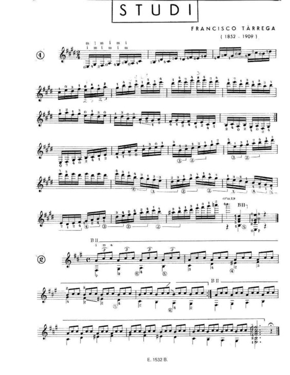 Partitura da música Estudos