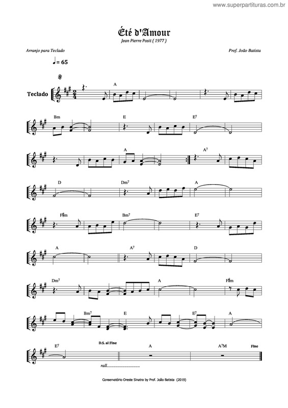 Partitura da música Été D`amour