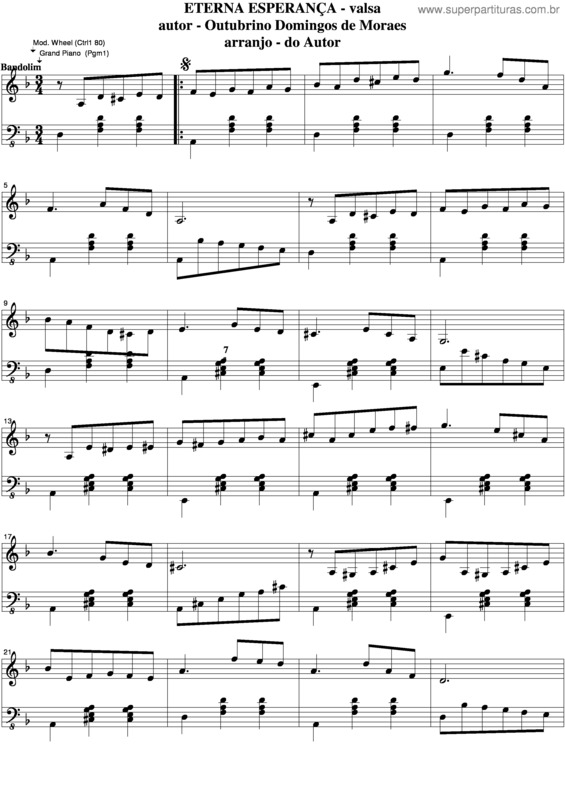 Partitura da música Eterna Esperança v.4