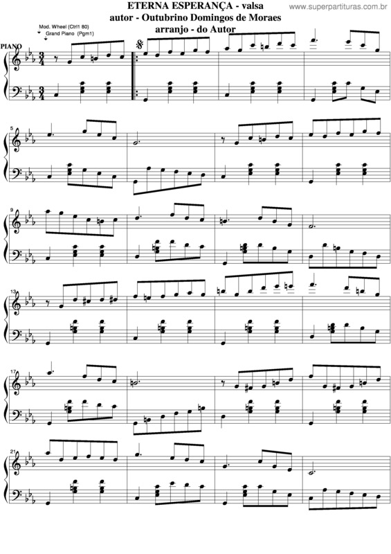 Partitura da música Eterna Esperança v.5