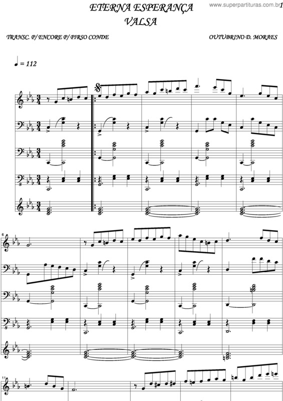 Partitura da música Eterna Esperança