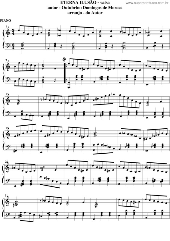 Partitura da música Eterna Ilusão v.5