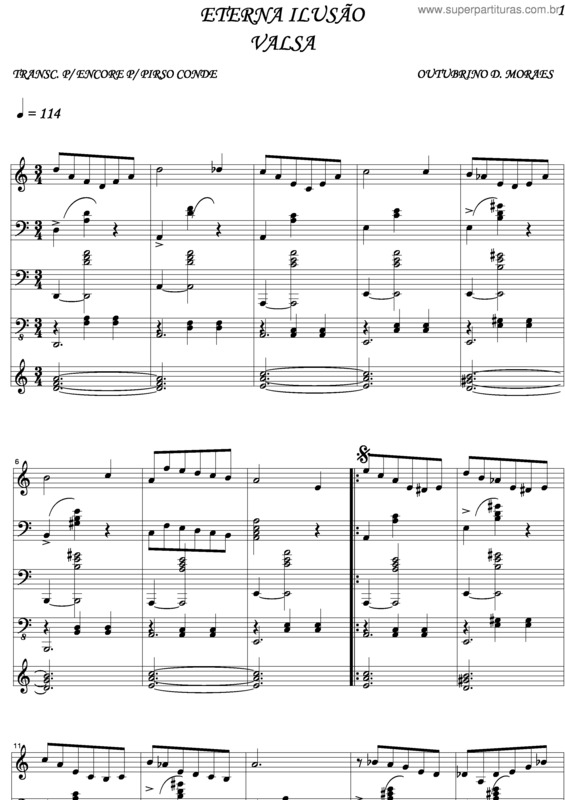 Partitura da música Eterna Ilusão