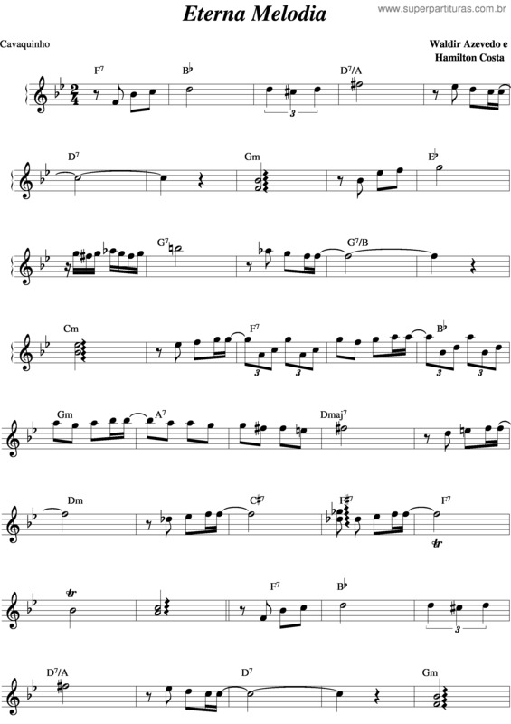 Partitura da música Eterna Melodia