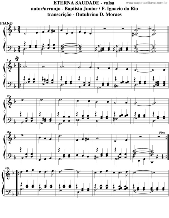 Partitura da música Eterna Saudade v.11